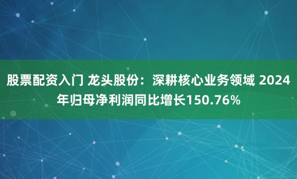 股票配资入门 龙头股份：深耕核心业务领域 2024年归母净利润同比增长150.76%